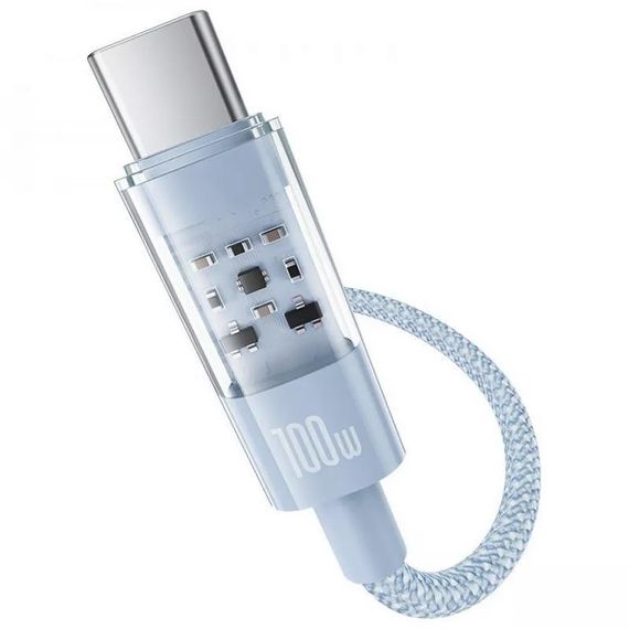 Дата кабель Baseus Gem Fast Charging Type-C to Type-C 100W (1m) (P10373000111) Galaxy Blue | Зображення 2