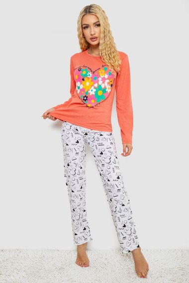Пижама женская с принтом, цвет оранжевый, 243R1051