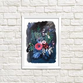 Постер в рамке Цветы 30x42 см, A3 (WMT3_ART038_WH)