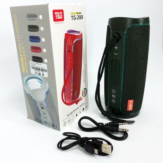 Портативна Bluetooth колонка з підсвічуванням LED TG288. KT-522 Колір: зелений | Зображення 8