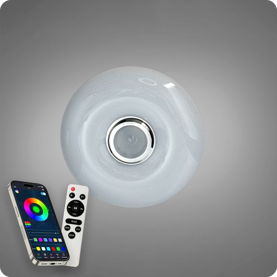 Люстра світлодіодна 517 Dlight RGB з пультом і  колонкою 70Вт Білий (02161) | Зображення 6