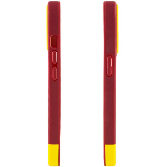 Чехол TPU+PC Bichromatic для Apple iPhone 12 Pro / 12 (6.1") Силикон, Brown burgundy / Yellow | Зображення 2