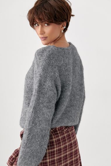 Мохерова кофта вільного фасону - сірий цвет, ONE SIZE (є розміри) | Зображення 1