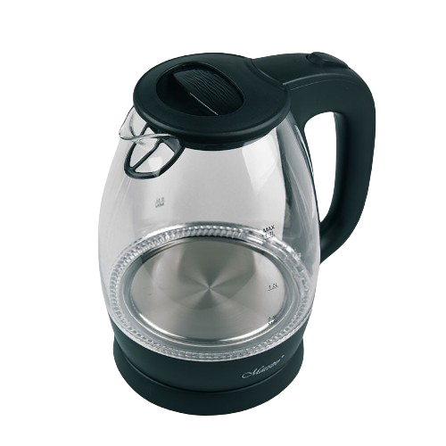 Електрочайник 1,7л 1370-1630W скло (диск) чорний MR-063-BLACK Maestro