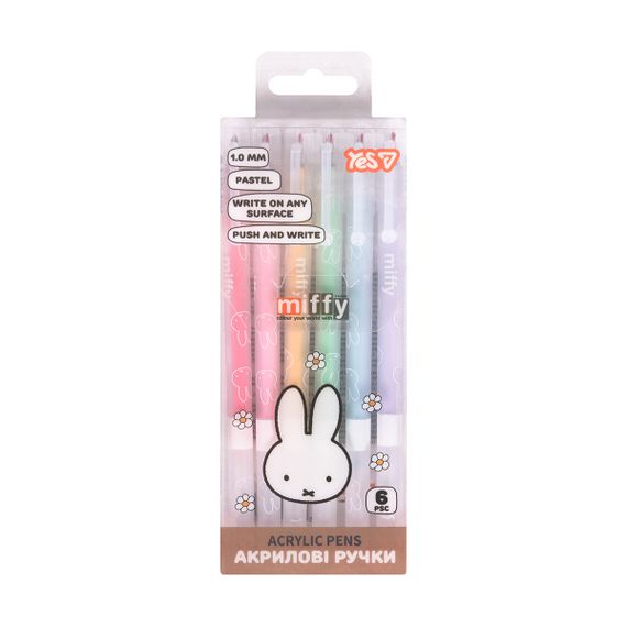 Набор ручек акриловых цветных YES Miffy 412311 6 шт