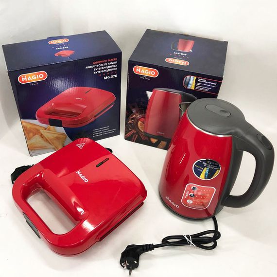 Набір дизайнерської лінійки Magio: сендвічниця MAGIO MG-376 + Електрочайник NJ-622 Magio MG-977 | Зображення 2