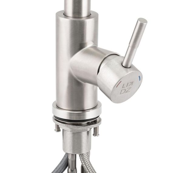 Смеситель для кухни Lidz Aria 015FL1 с выдвижным изливом (k35) LDARI015FL1NKS34944 Nickel | Зображення 3