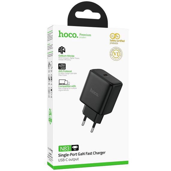 МЗП Hoco N83 Profit PD40W (1USB-C) Black | Зображення 1
