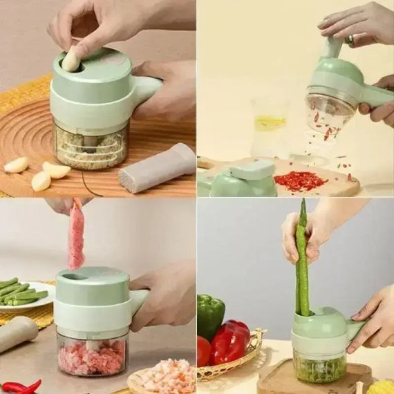 ОЧЕНКА! Ручний електричний подрібнювач для овочів 4 в 1 Food Chopper Catling (пошкоджений контейнер 3103) | Зображення 2