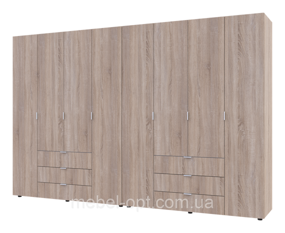 Шафа для одягу Гелар комплект Doros Білий 4+4 ДСП 310х49,5х203,4 (42002121)