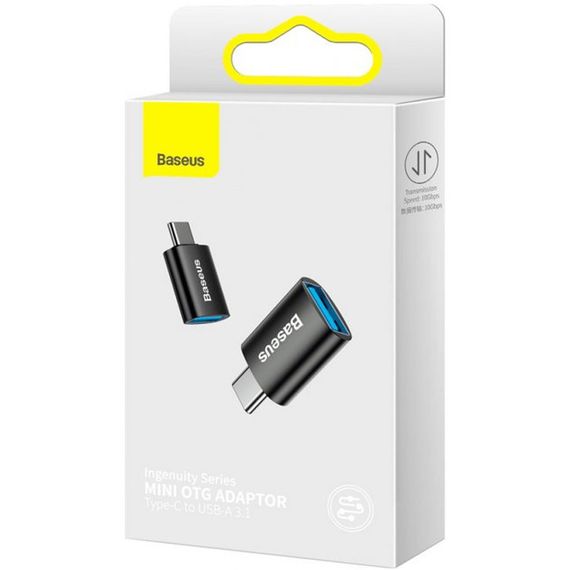 Перехідник Baseus Ingenuity Series Mini Type-C to USB 3.1 (ZJJQ000001) Black | Зображення 4