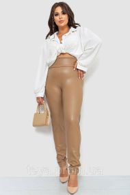 Лосини на флісі батал колір темно-бежевий розмір 4XL FA_007840