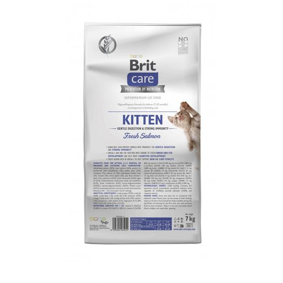 Корм сухий Brit Care Cat Grain Free Kitten Gentle Digestion Strong Immunity для кошенят для міцного імунітету з лососем 7 кг | Зображення 2