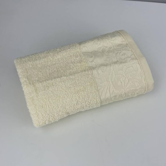 Рушник для обличчя махровий Febo Vip Cotton Botan Туреччина 6399 молочний 50х90 см | Зображення 3