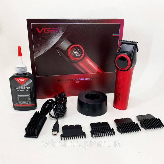 Тример для стрижки волосся потужний VGR, Професійна машинка для стрижки волосся з насадками XR-12 | Зображення 2