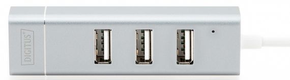 Концентратор-адаптер DIGITUS USB Type-C, 3xUSB+Fast Ethernet (DA-70253)