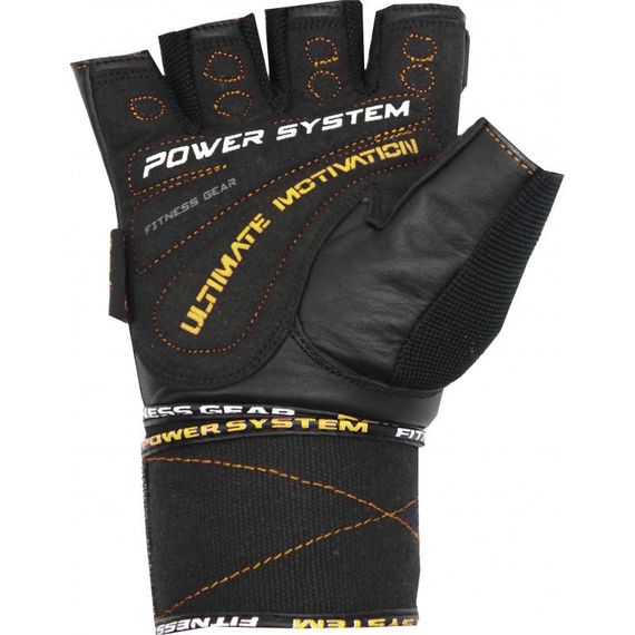 Рукавички для фітнесу Power System PS-2810 Ultimate Motivation Black/Yellow Line L | Зображення 2