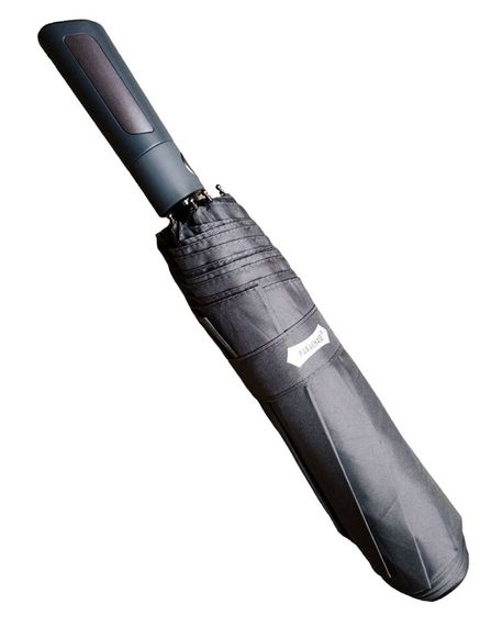 Парасоля автомат чоловіча Parachase №3273, великий купол, на 8 спиць, пряма подовжена ручка, Сірий | Зображення 2