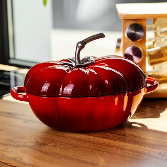 Каструля чавунна емальована Iron Tomato 2,5 л, червоний Yiwu HP-FLG-20 RED | Зображення 1