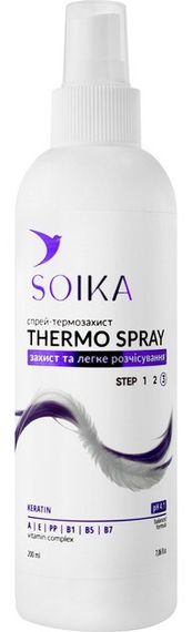 Спрей-термозахист для волосся Soika Легке розчісування 200 мл (4820206212924) | Зображення 1
