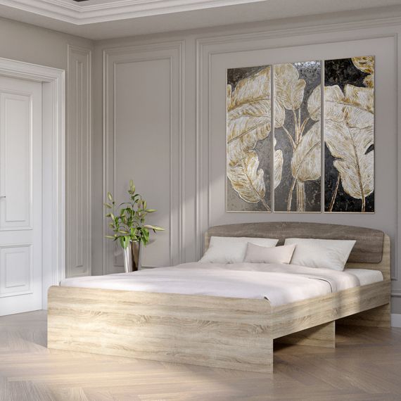 Ліжко двоспальне Еверест Асторія (без ящиків) 160х200 см сонома/трюфель (EVR-2083) | Зображення 1