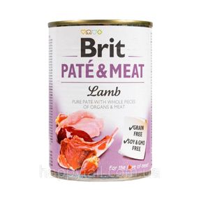 Беззерновий вологий корм Brit Care Dog Pate & Meat Lamb для собак, ягня та курка, 400 г (паштет з м'ясом)