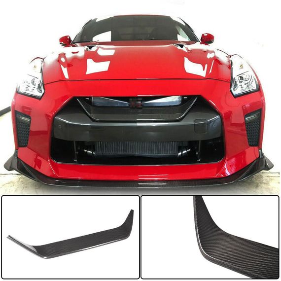 Накладка на решетку радиатора (2017-2019, Карбон) для Nissan GT-R