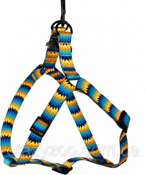 Шлея для собак BronzeDog Urban нейлон жовто-блакитна S 40-53 см 70/1317