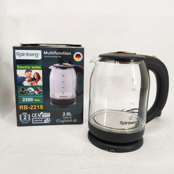 Електрочайник Rainberg RB-2218 3200Вт 2л Black | Зображення 4