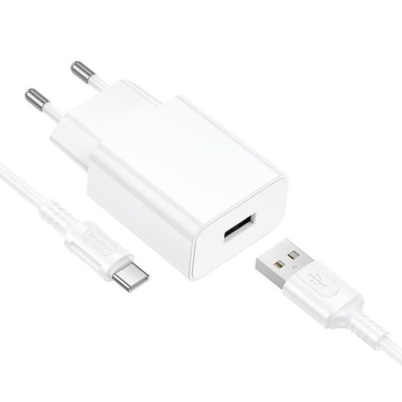 МЗП Borofone BA110A Lemi 7.5W (1USB-A) + кабель USB to Type-C White | Зображення 2