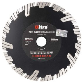 Круг відрізний алмазний Ultra Глибокий різ Ø180×22.2 мм (1918842)