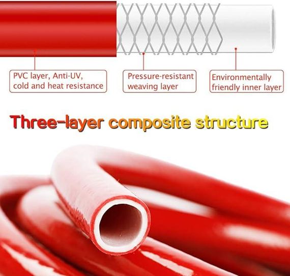 Worth Garden Hose, 3-шаровий, 5 м, 13 мм (1/2 дюйма), універсальний водяний шланг, міцна труба хрещат | Зображення 2