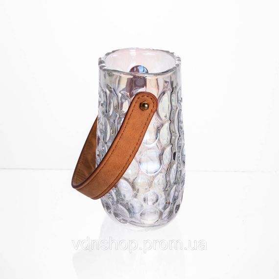 Ваза сумочка з ручкою 11.5×7.5×15 см декоративна Прозора HP-19-153-3 | Зображення 3