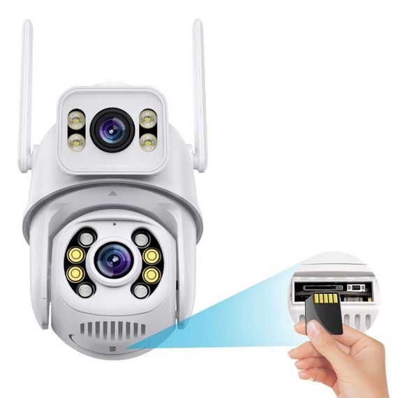 Вулична Wi-Fi камера відеоспостереження 8Мп, з двома об'єктивами, Dual IP Camera / Охоронна відеокамера / Поворотна камера | Зображення 6
