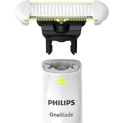 Электростанок Philips OneBlade Intimate QP1924/20 для интимных зон SkinProtect IPX7 аккумуляторный триммер-шейвер Белый | Зображення 4