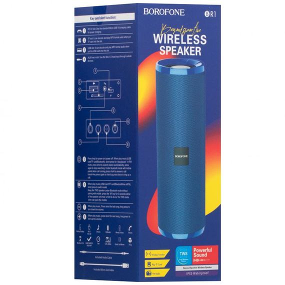 Bluetooth Колонка Borofone BR1 Blue | Зображення 2