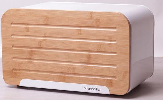 Хлібниця Kamille Breadbasket Steel&Bamboo 35х20см з нержавіючої сталі | Зображення 2