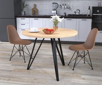 Стол обеденный круглый Loft Design Лима дуб борас
