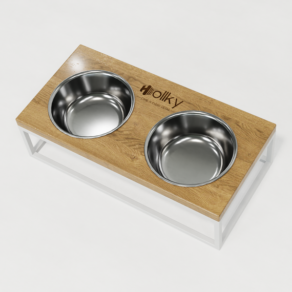 Миски на подставке для средних собак и больших котов Hollky Base M (2 × 0,95 л) BM-422110-WHNT | Зображення 8