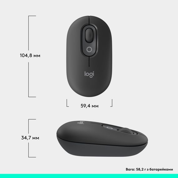 Мишка Logitech POP Mouse With Emoji Bluetooth Graphite (910-007412) | Зображення 7