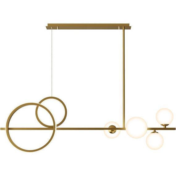 Люстра стельова на 4 лампочки 26300 Золото 35-65х25х100 см. | Зображення 1