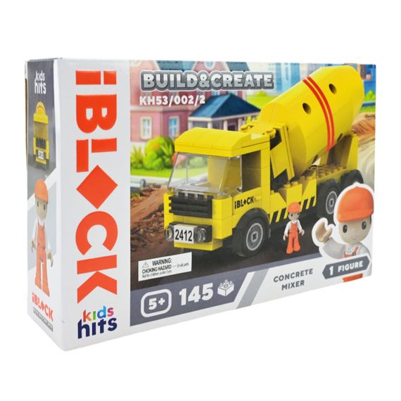 Конструктор "Бетонозмішувач" KH53/002/2 Junior Kids hits Build & create IBLOCK, 145 деталей, в коробці (6908485824279) | Зображення 1