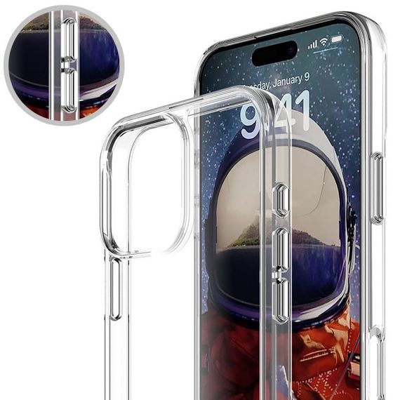 Чехол TPU Space Case transparent для Apple iPhone 16 Pro (6.3") Прозрачный | Зображення 4
