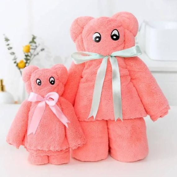 Подарочный набор полотенце Мишка 27*12cm 25-820 Розовый