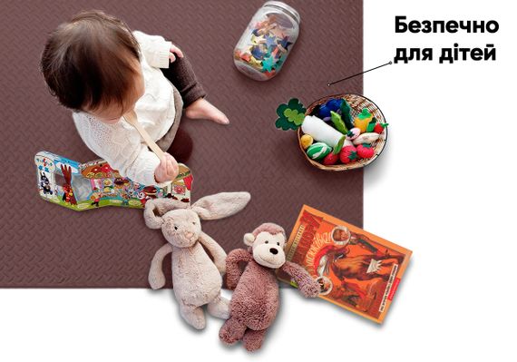 Татамі мат EasyFit SwallowTail (60х60 см) пазл ластівчин хвіст коричневий (EF-1950-BN) | Зображення 1