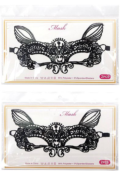 Маски на очі Star Night мереживні з вушками, чорні, 2 шт (без коробки) sexstyle | Зображення 2