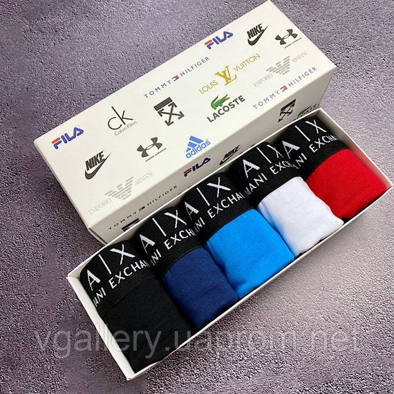 Комплект мужских трусов боксеров Armani (хлопок 93%), 5 шт | Зображення 2