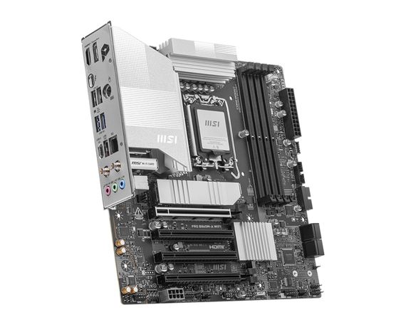 Материнcька плата MSI PRO B860M-A WIFI s1851 B860 4xDDR5 M.2 HDMI DP WiFi BT mATX 911-7E42-002 | Зображення 1