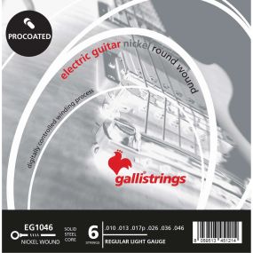 Струни для електрогітари Gallistrings EG1046 (.010-.046), ProCoated, REGULAR LIGHT SPECIAL, Steel/Nickel