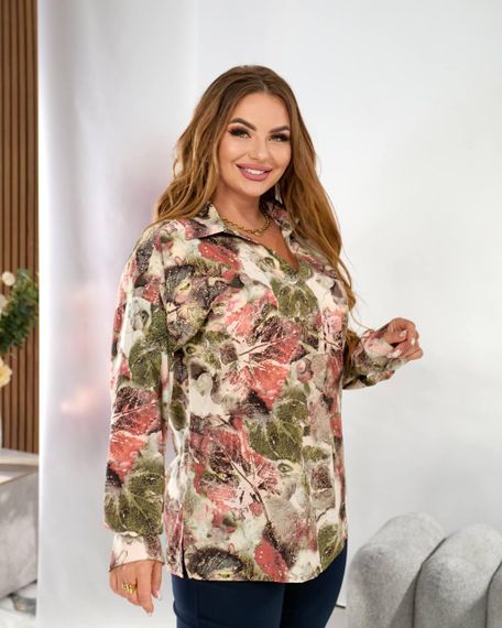 Блуза сорочка жіноча Sofia софт, Мод. 300 Зелений, 52 | Зображення 2